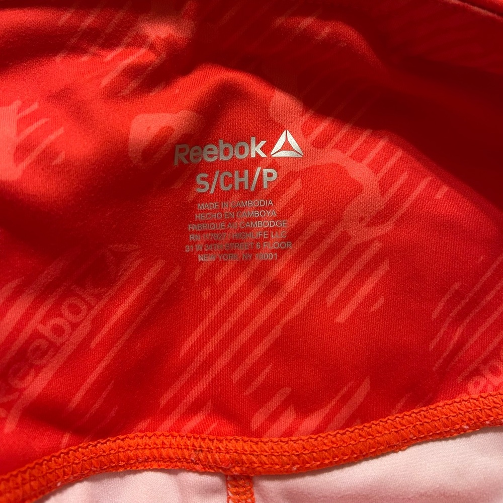 NWT Reebok 7/8 Leggings  Women’s Small Orange Moisture Management High Rise - Picture 5 of 7